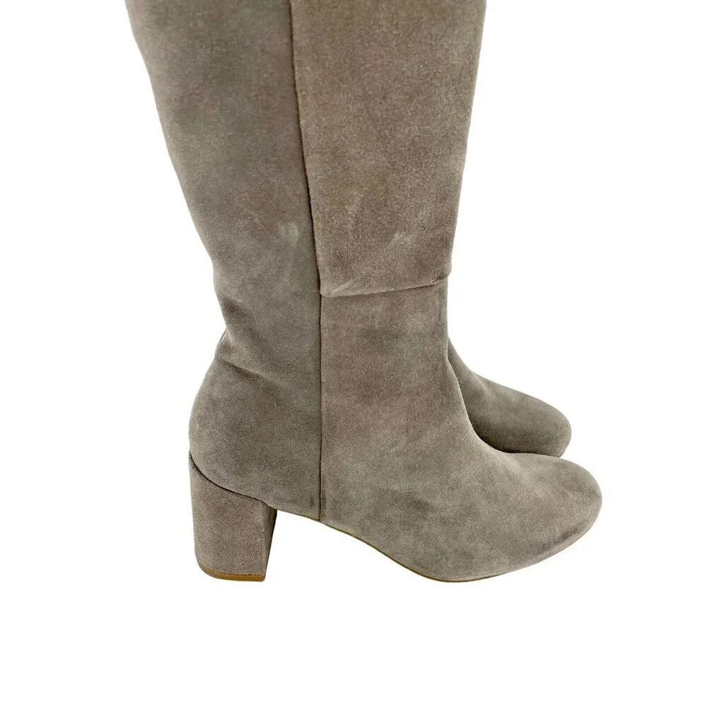 Taryn Rose Boots Catherine Gray Suede Leather Over The Knee SZ 5.5 New $375